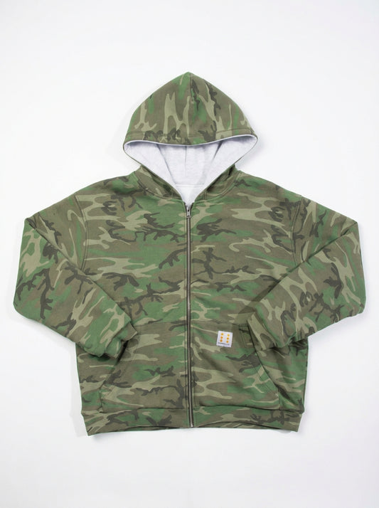 GREEN CAMO REVERSIBLE HOODIE