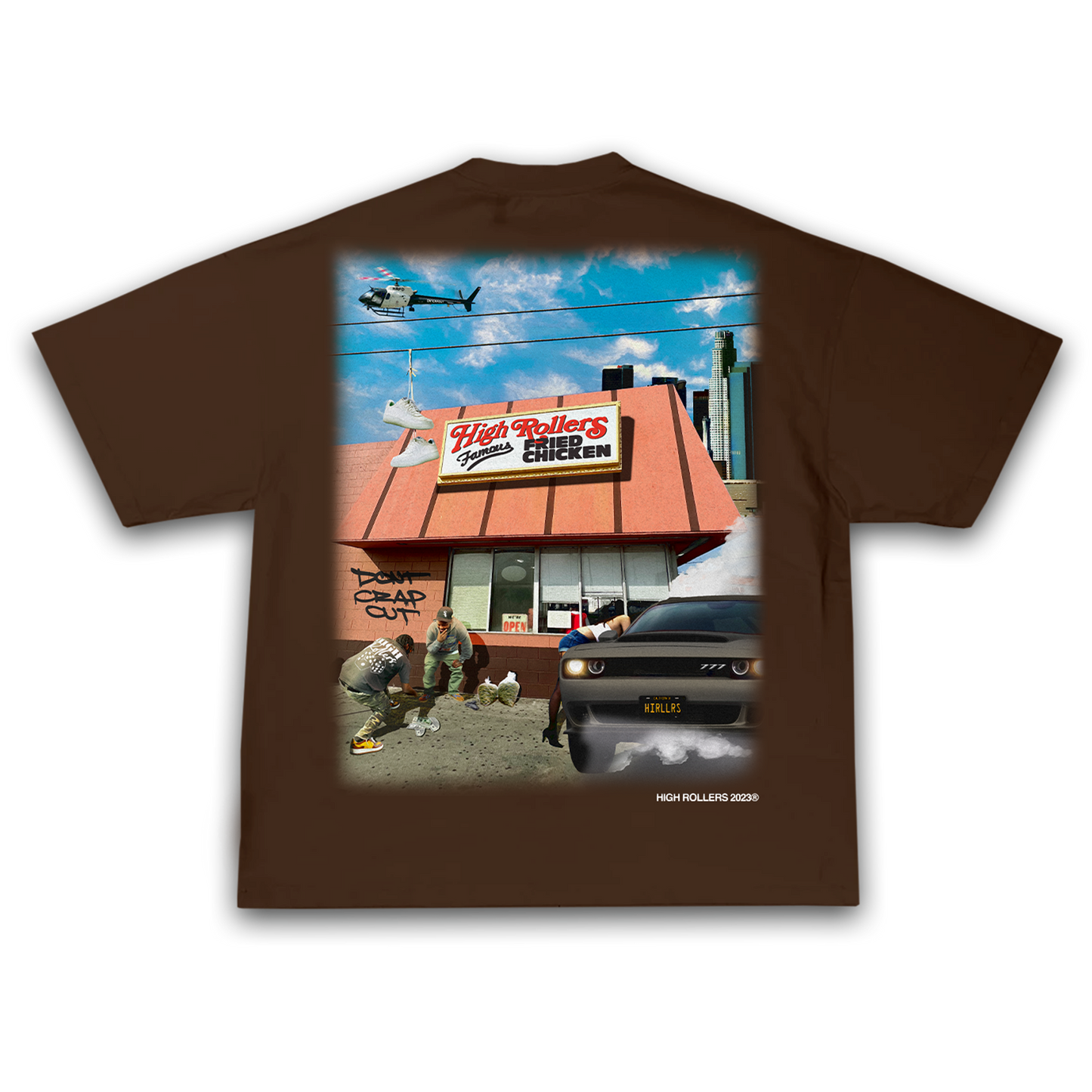 Famous Fried Chicken Tee- Chocolate Brown