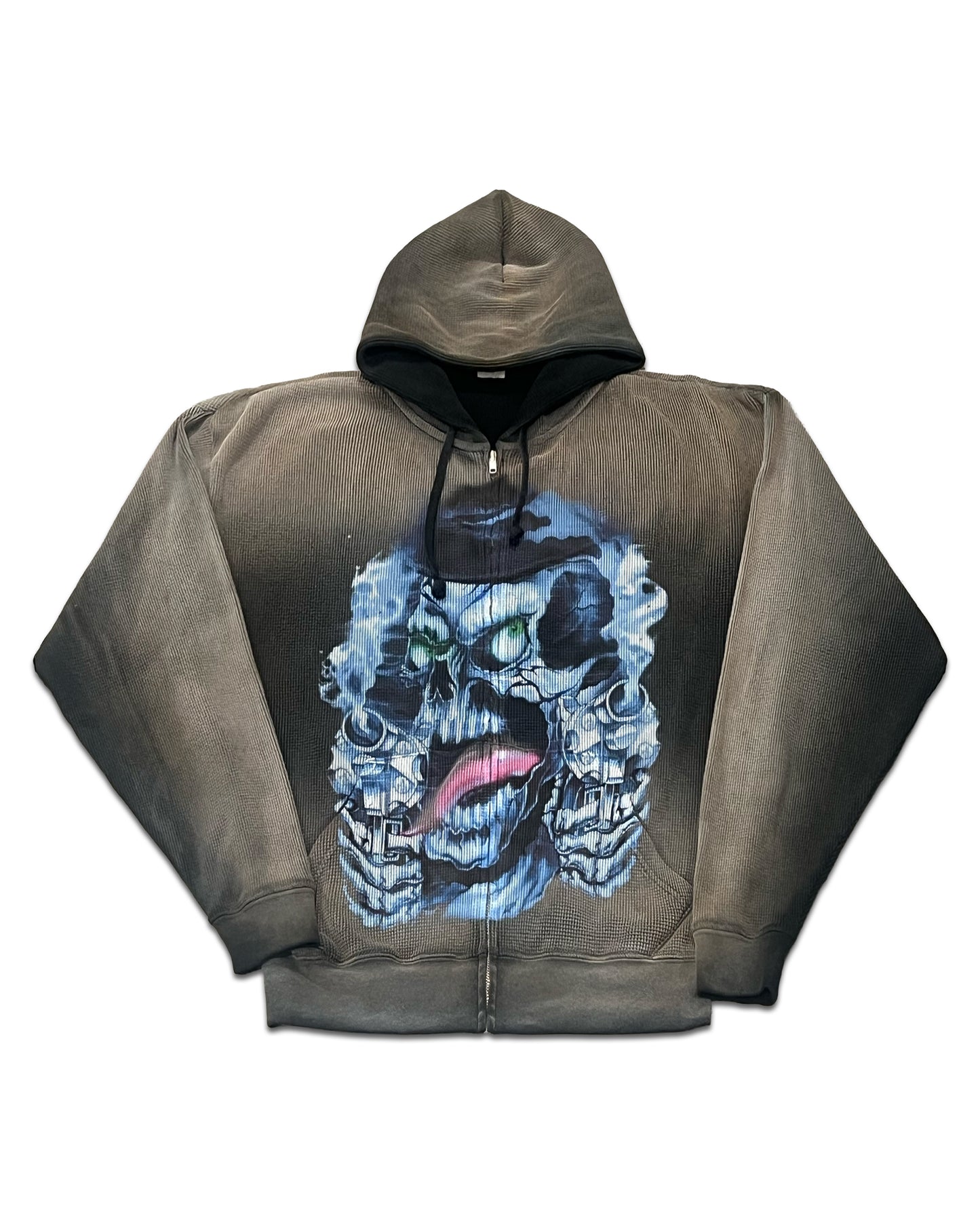 SKULL ZIP-UP THERMAL HOODIE