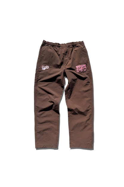 Neapolitan Nylon Warm Up Pants- Bison Brown